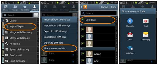 easiest way to transfer contacts from android to android