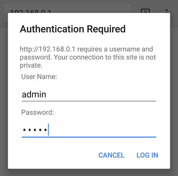 Show wifi password Android Router admin panel