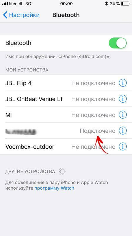 iphone подключен к компьютеру по bluetooth