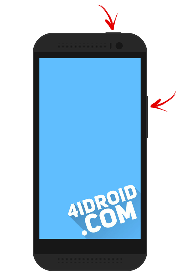 клавиши питания и увеличения громкости на смартфоне htc