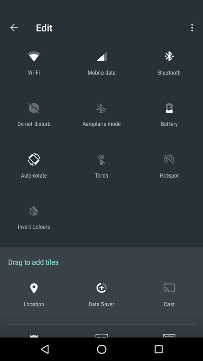Быстрые настройки Android 7.0 Nougat