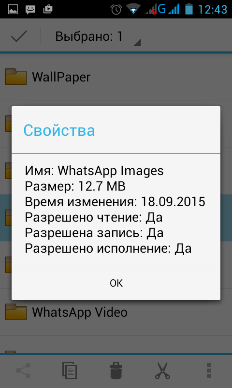 Как посмотреть объем файлов Whatsapp