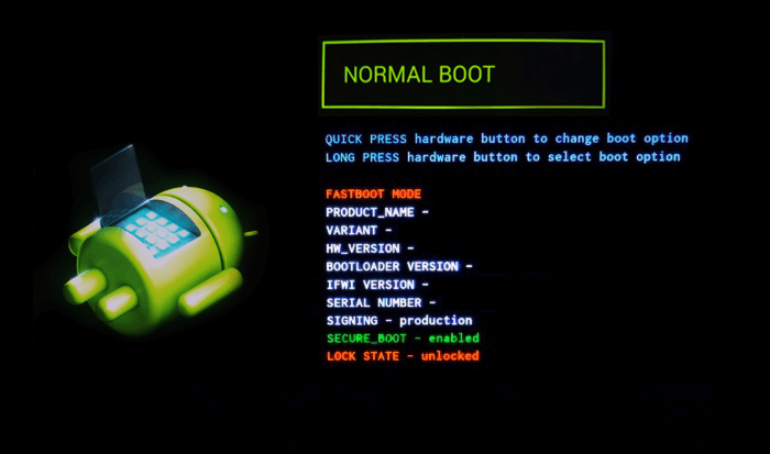 Режим загрузки Андроид в Normal Boot