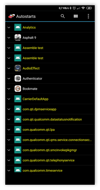Приложение Autostarts для Андроид
