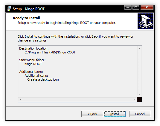 Установка Kingo Root для Windows