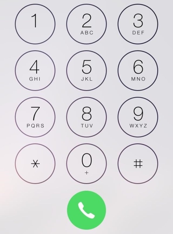 iPhone phone dial screen
