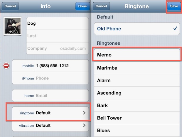 Assign custom voice recording as ringtone on the iPhone