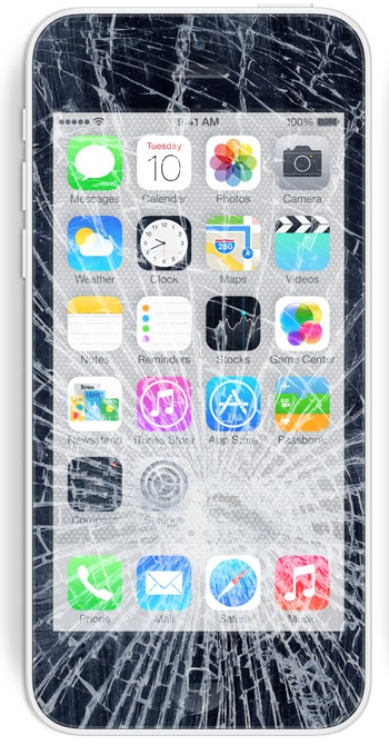 Cracked iPhone screen