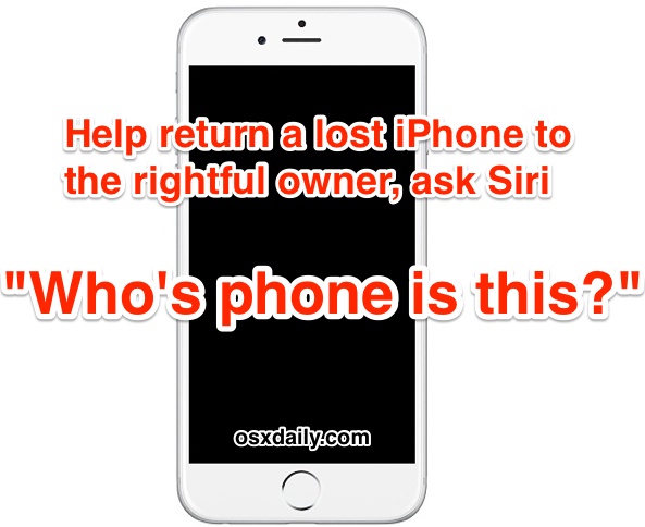 Help return a found iPhone to the owner with Siri
