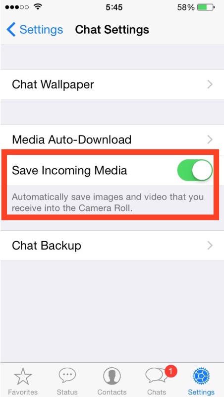 Stop WhatsApp saving pictures and video to iPhone 