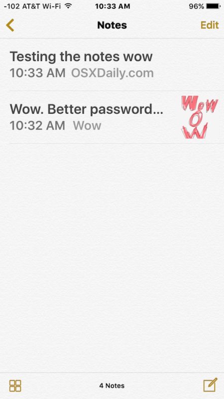 Deleted note successfully recovered on iPhone