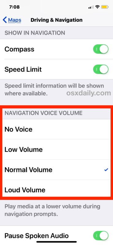 Enable voice navigation in Maps for iPhone