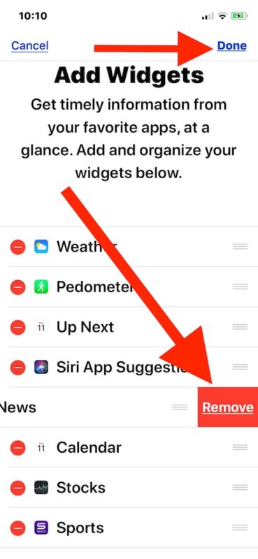How to remove a widget from Today widget screen on iPhone or iPad