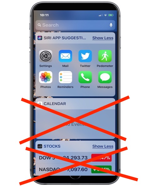 How to remove widgets from the iOS Today Screen