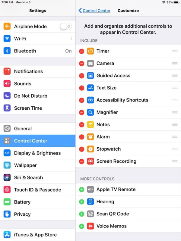 Screen Recorder enabled in iOS