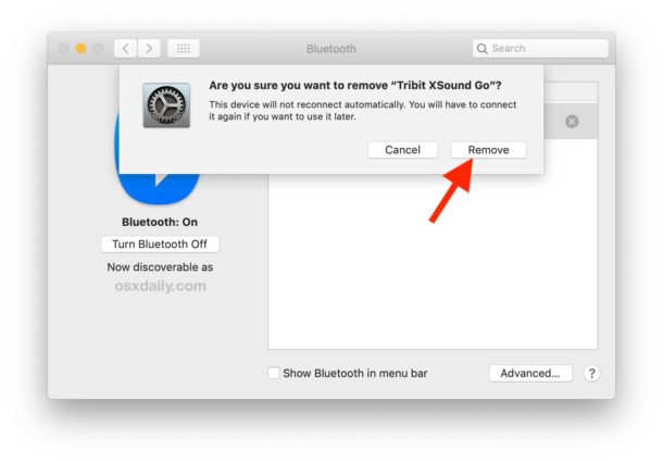 Remove and disconnect Bluetooth speaker from Mac