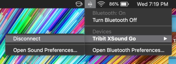 Disconnect from Bluetooth speaker on Mac