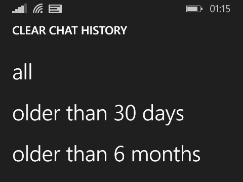 WhatsApp clear chat history WP