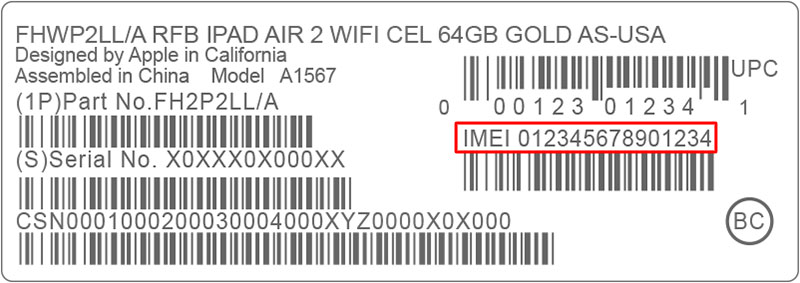 find iphone imei from box