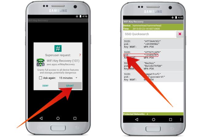 find wifi password on android