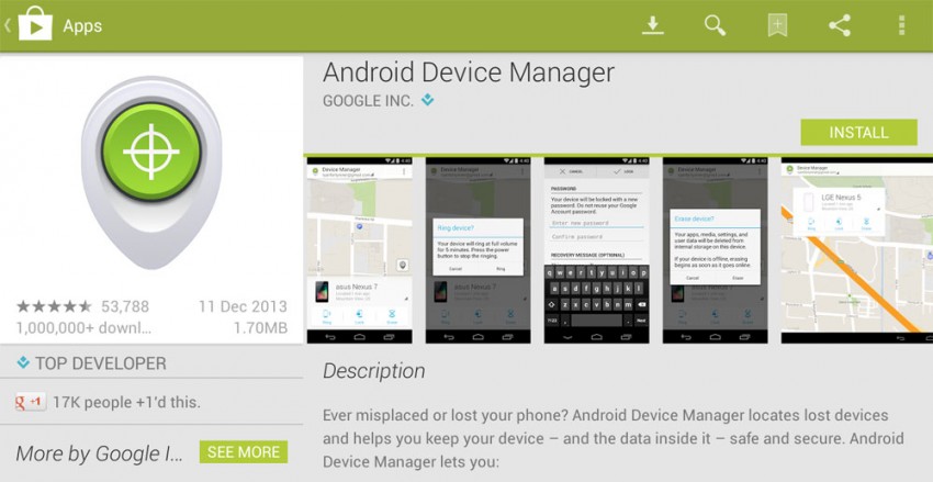 reset lg phone with android device manager