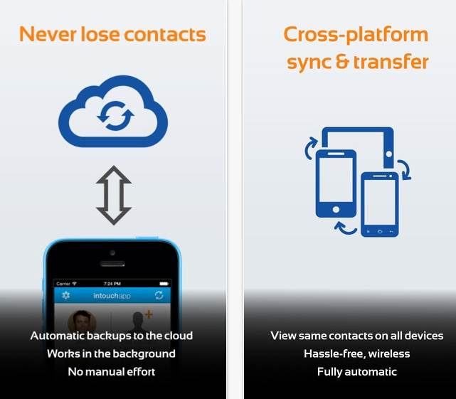 android to iphone contacts transfer app - InTouchApp