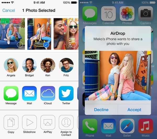 transfer photos from iphone to iphone using airdrop