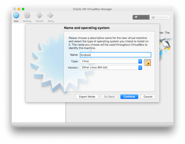 run android apps on mac: VirtualBox