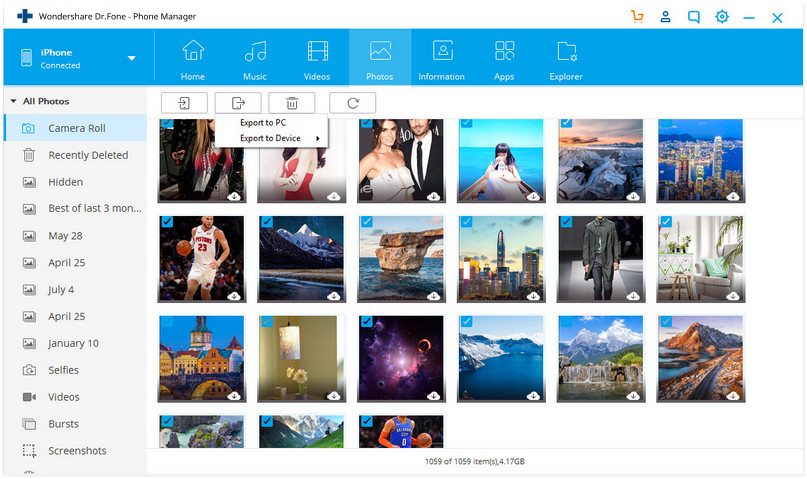 Transfer photos from phone to PC with file transfer