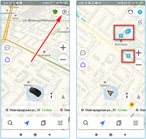 Поиск парковок Yandex