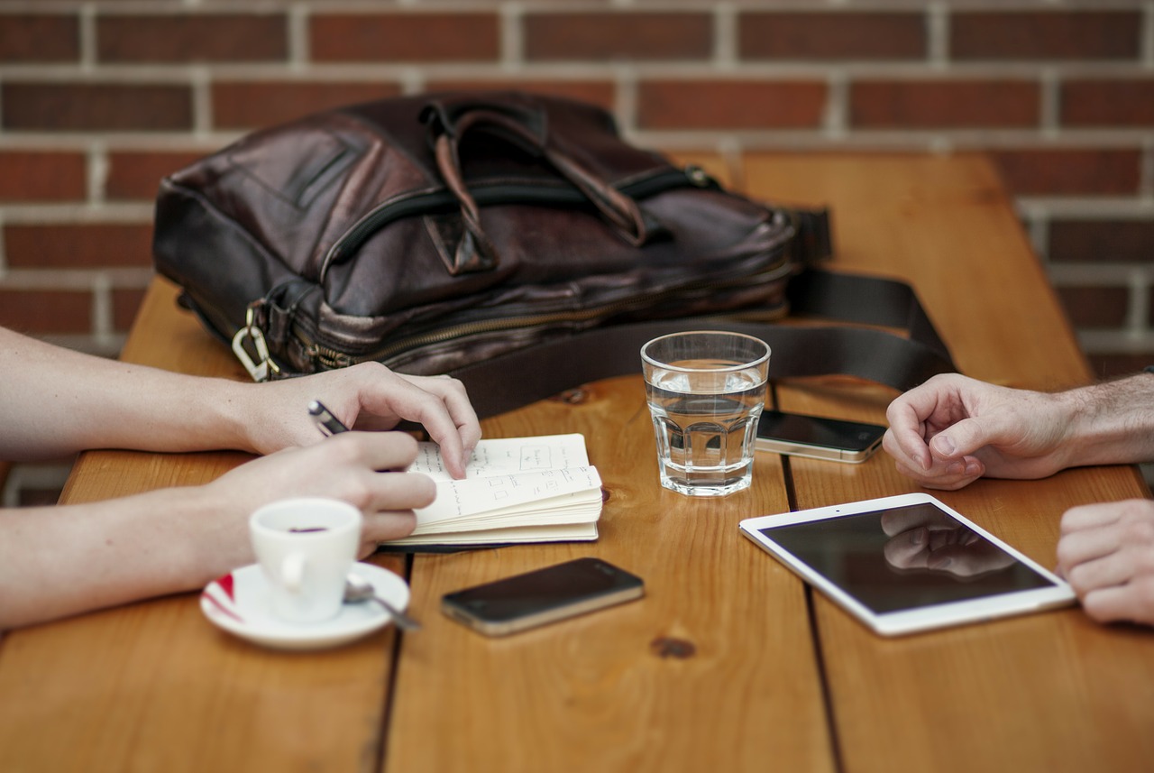 Office coffee and mobile phones