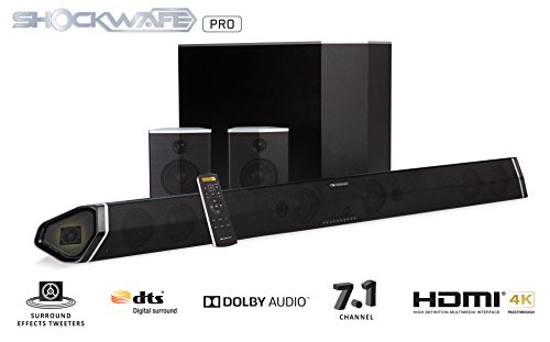 Nakamichi Shockwafe Pro 7.1Ch 400W 45" Sound Bar with 8” Subwoofer (Wireless) & Rear Satellite Speakers