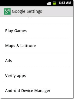 navigate to Google Settings app