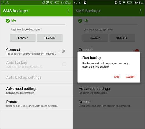 transfer messages from android to android
