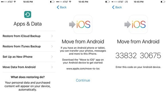 transfer photos from samsung to iphone using move to ios