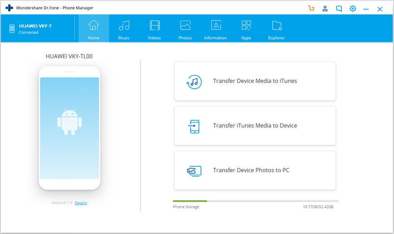 transfer data from samsung to pc using Dr.Fone