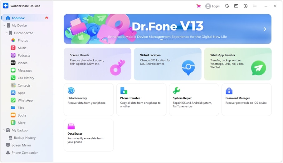 recover android call logs with Dr.Fone