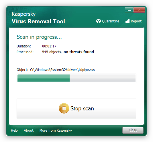 Антивирусная утилита для лечения компьютера Kaspersky Virus Removal Tool