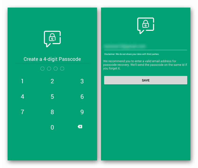 Установка PIN-кода в Locker for Whats Chat App на Android