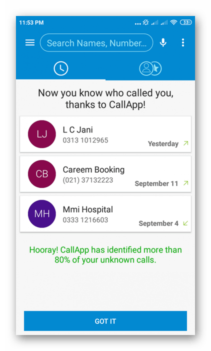 Использование приложения CallApp для определения номера телефона