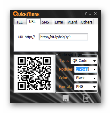 Использование программы QuickMark для считывания QR-кодов