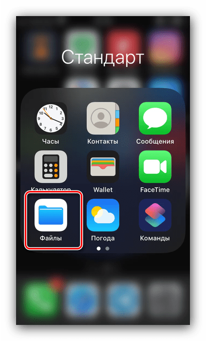 Открыть менеджер для перемещения файлов с телефона на флешку на iOS через OTG