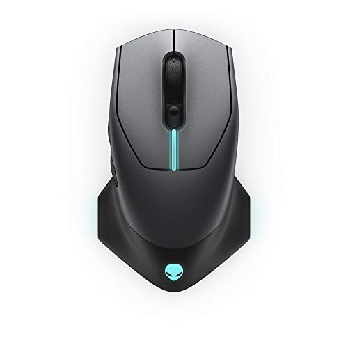 Alienware Wired/Wireless Gaming Mouse AW610M: 16000 DPI Optical Sensor - 350 Hour Rechargeable Battery Life - 7 Buttons - 3-ZONE Alienfx RGB Lighting