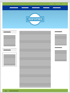 Макет сайта с двумя узкими колонками
