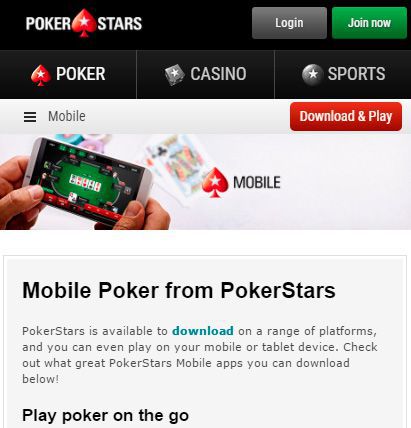 PokerStars mobile for Android - download the application