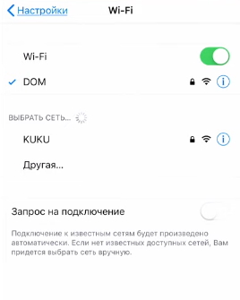 Доступные сети Wi-Fi