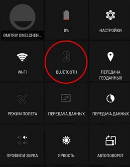 Активация Bluetooth