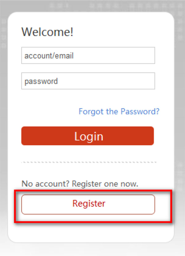 Click "register".