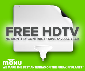 Get FREE HDTV with no monthly cable bill with the Mohu antenna