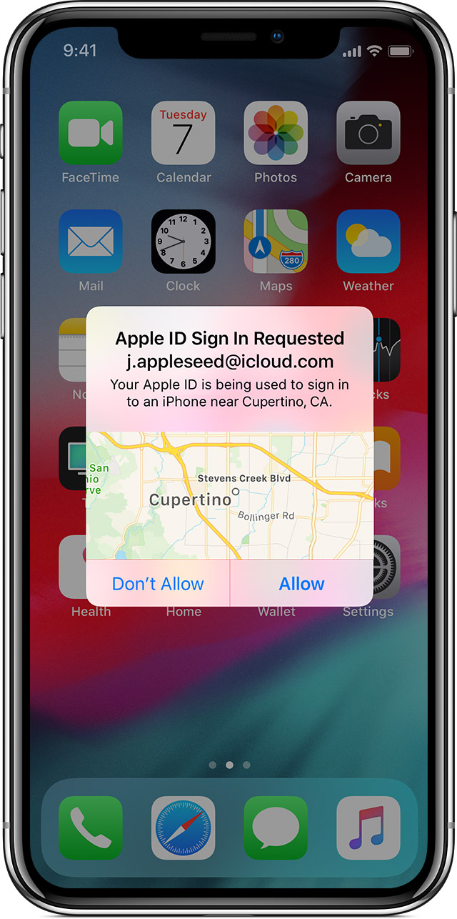 iPhone showing Apple ID Sign In Requested
